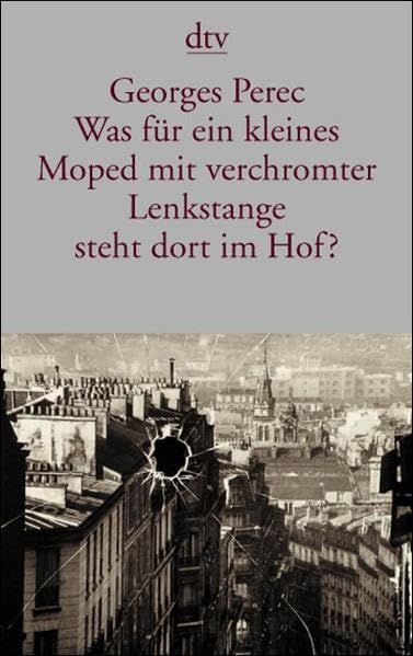 Was für ein kleines Moped mit verchromter Lenkstange steht dort im Hof? Contemporary literature