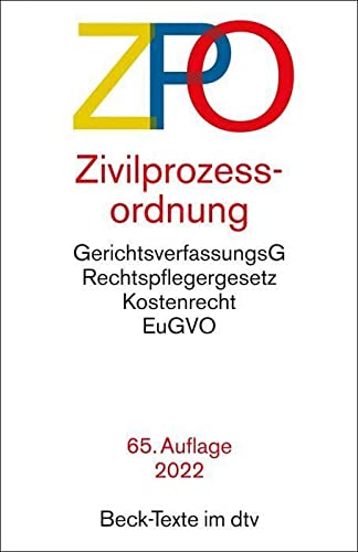 Zivilprozessordnung, mit Einführungsgesetz, Unterlassungsklagengesetz, Schuldnerverzeichnisführungsverordnung, Gerichtsverfassungsgesetz mit EinführungsG (Auszug), Gesetz über die Zwangsversteigerung und die Law