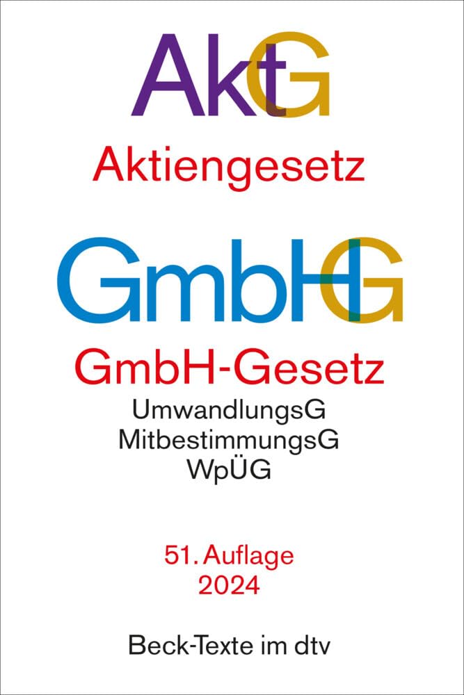 Aktiengesetz, GmbH-Gesetz. AktG GmbHG Law