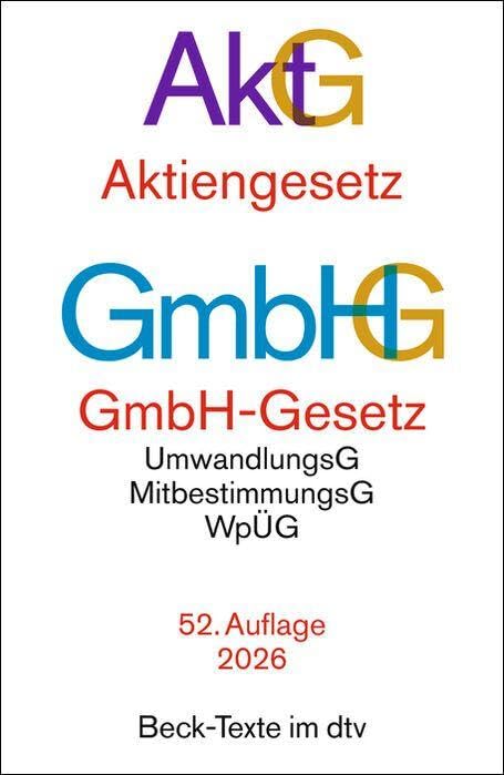 Aktiengesetz, GmbH-Gesetz. AktG GmbHG Law