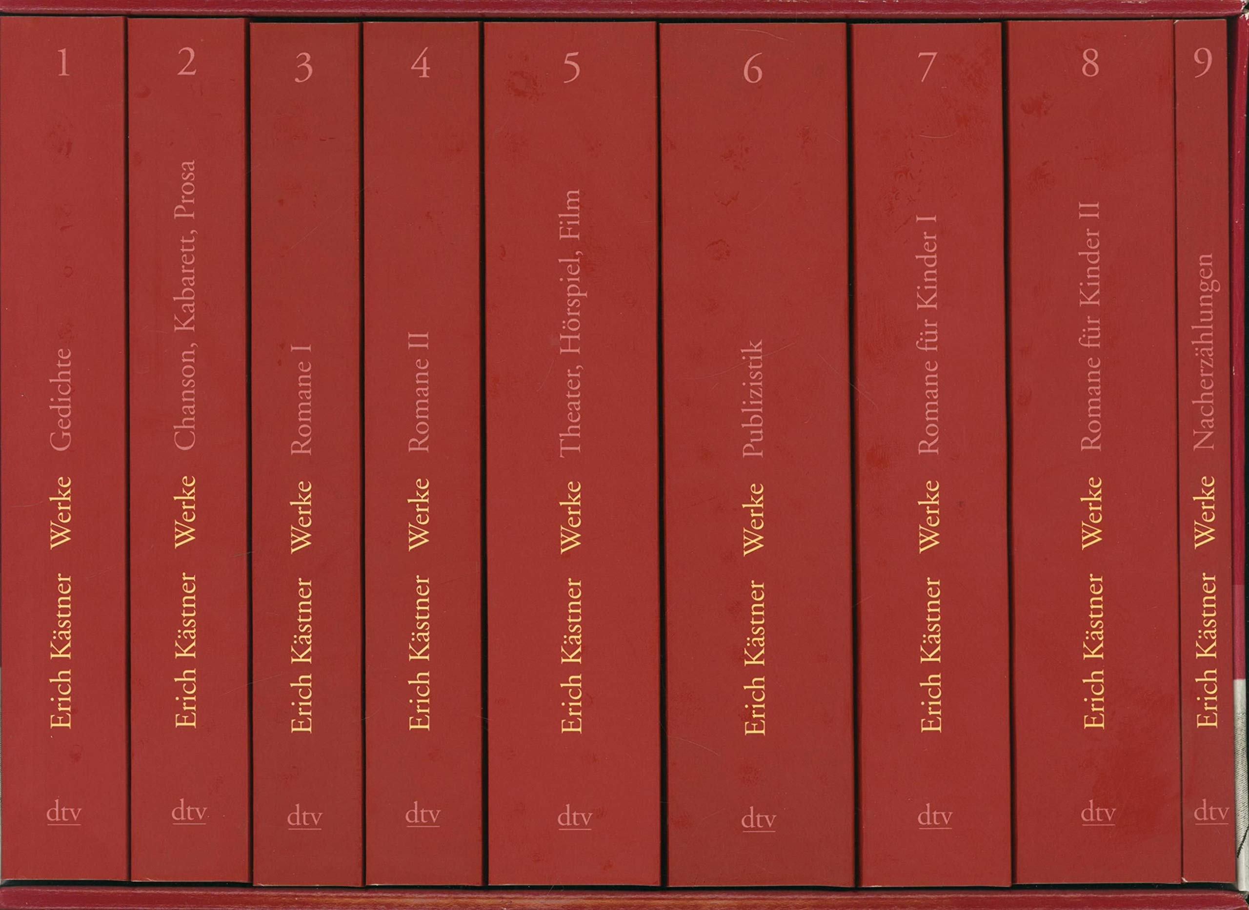 Werke in neun Bänden: Gedichte; Chanson, Kabarett, Prosa; Romane I; Romane II; Theater, Hörspiel, Film; Publizistik; Romane für Kinder I; Romane für Kinder II; Nacherzählungen Drama