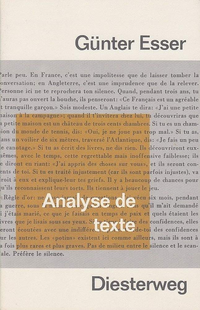 Analyse de Texte: Kombinierte Textaufgaben für Grund- und Leistungskurse der reformierten Oberstufe (Diesterwegs Neusprachliche Arbeitsmittel: Französische Abteilung) Study Guides