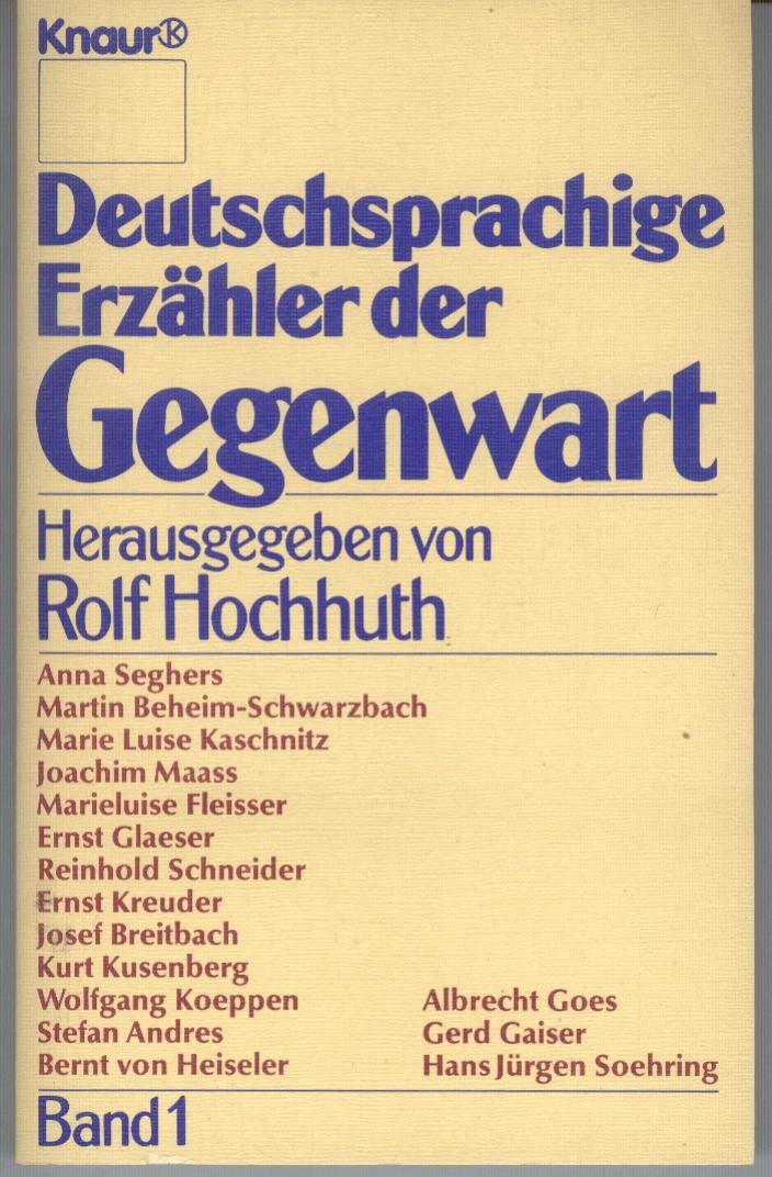Deutschsprachige Erzähler der Gegenwart (Knaur Taschenbücher. Romane, Erzählungen) Books