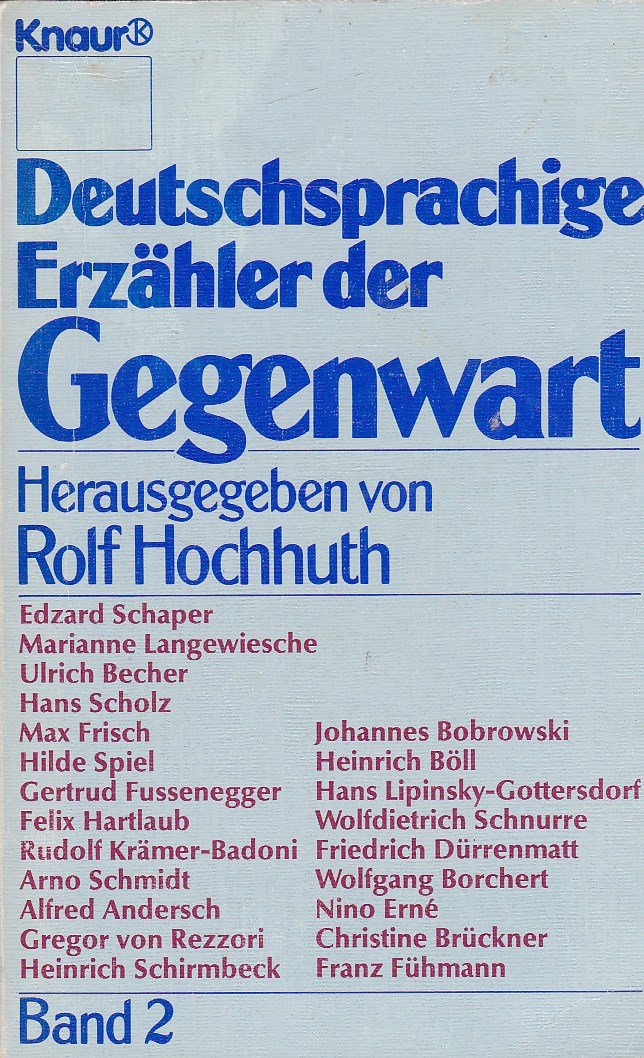 Deutschsprachige Erzähler der Gegenwart (Knaur Taschenbücher. Romane, Erzählungen) Books