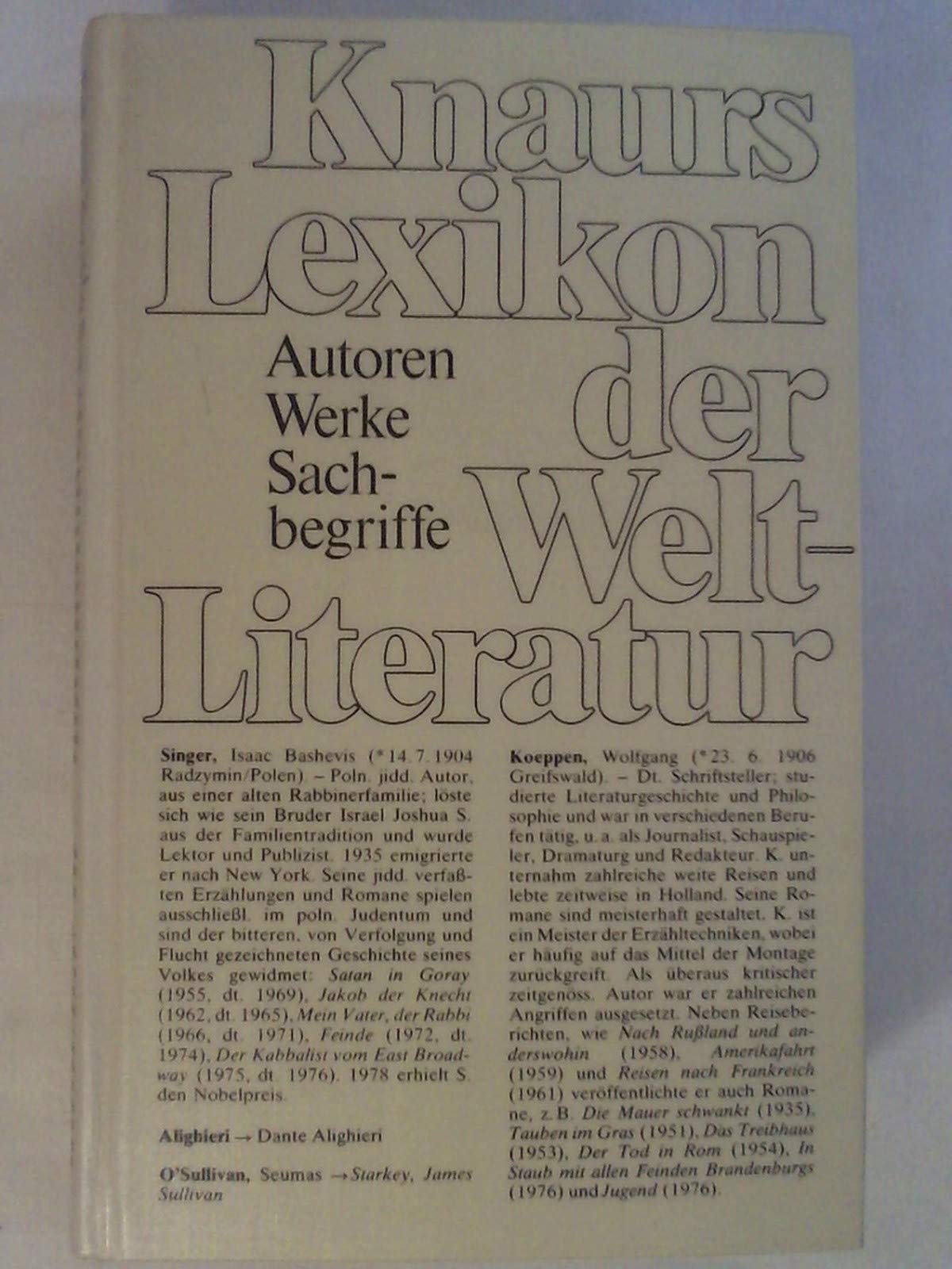 Knaurs Lexikon der Weltliteratur.: Autoren - Werke - Sachbegriffe. Natural Sciences