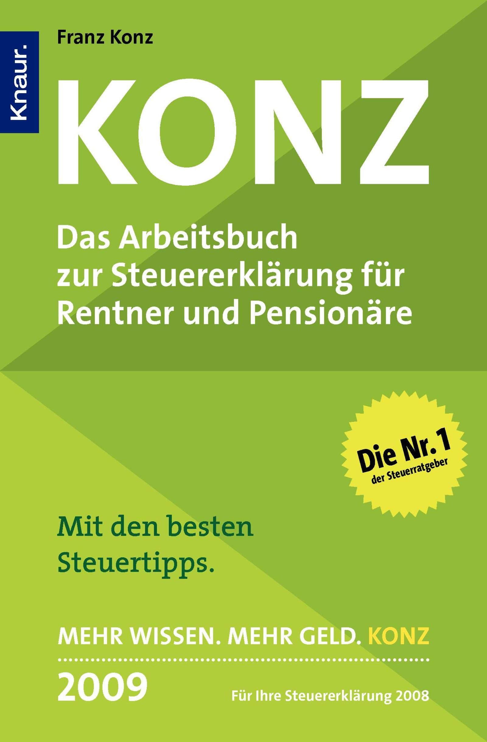 Konz: Das Arbeitsbuch zur Steuererklärung für Rentner und Pensionäre Law