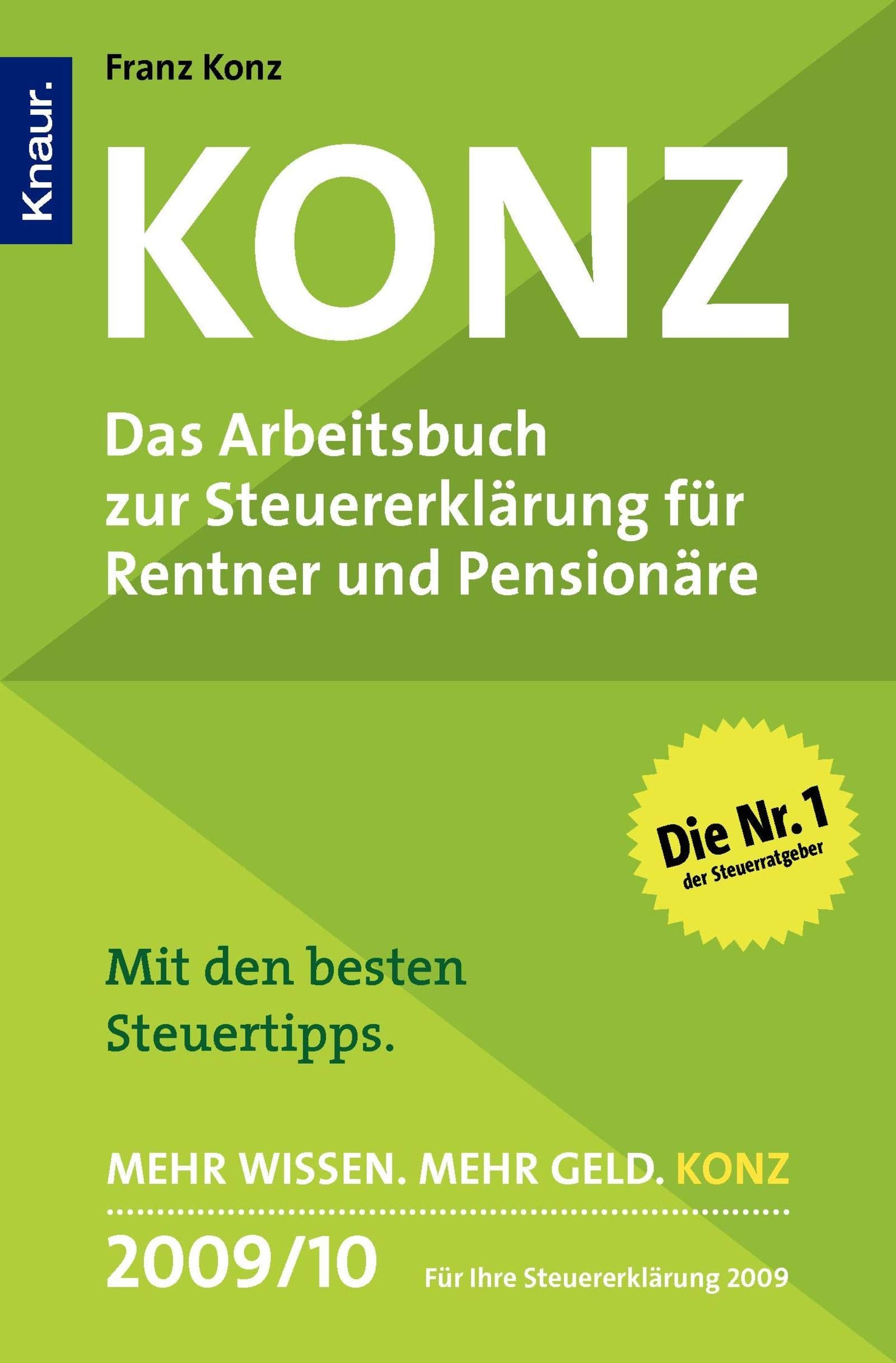 Konz: Das Arbeitsbuch zur Steuererklärung für Rentner und Pensionäre Law