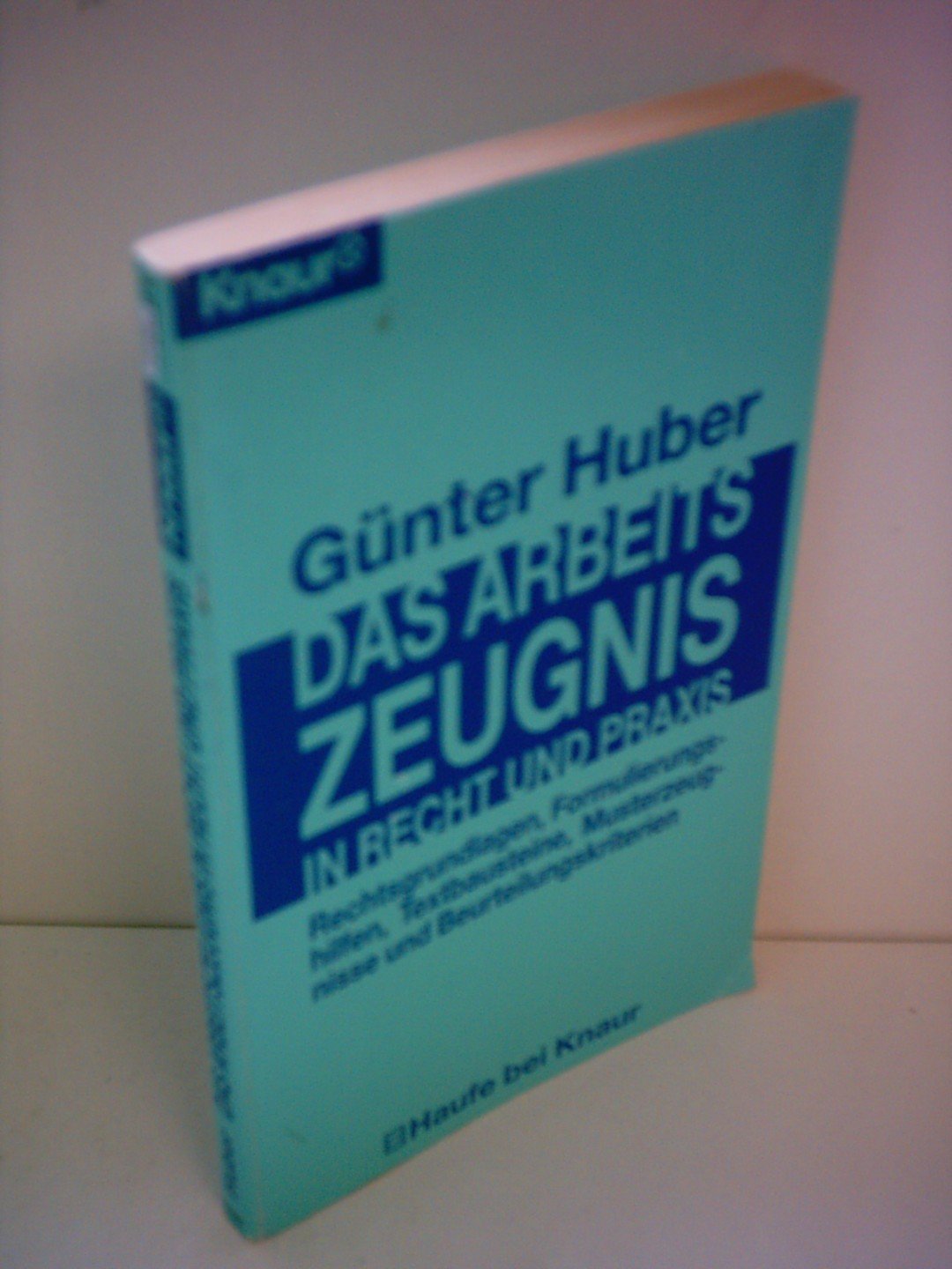 Das Arbeitszeugnis in Recht und Praxis: Rechtsgrundlagen, Formulierunghilfen, Textbausteine, Musterzeugnisse und Beurteilungskriterien (Knaur Taschenbücher. Ratgeber Beruf) Business, Finance & Career