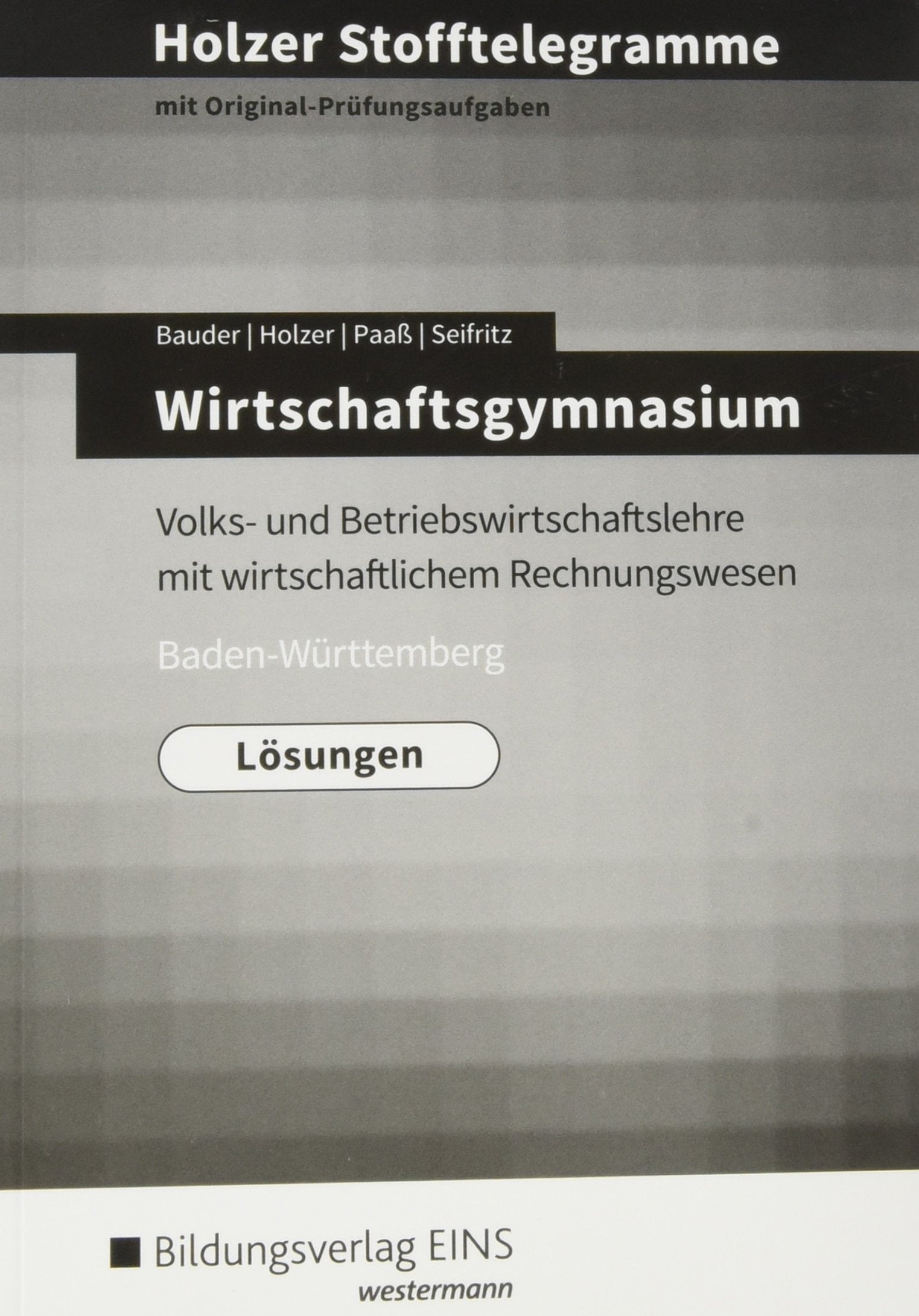 Holzer Stofftelegramme Wirtschaftsgymnasium. Lösungen. Baden-Württemberg Business, Finance & Career