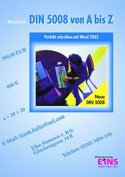 DIN 5008 von A bis Z - Perfekt schreiben mit Word 2002: Perfekt schreiben mit Word 2002 Lehr-/Fachbuch Business, Finance & Career