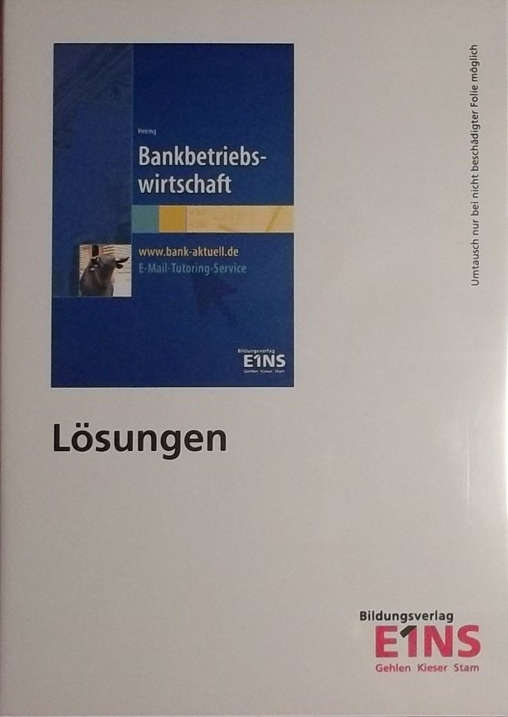 Bankbetriebswirtschaft Lösungen Books