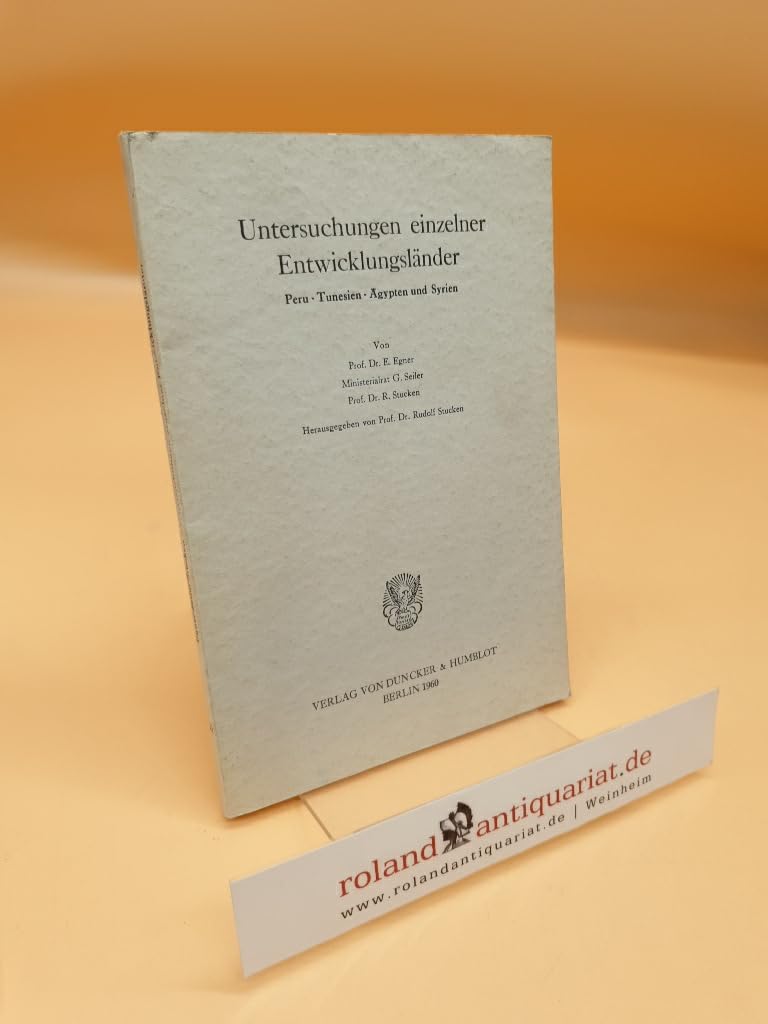 Untersuchungen einzelner Entwicklungsländer.: Peru, Tunesien, Ägypten und Syrien. (Schriften des Vereins für Socialpolitik) Law