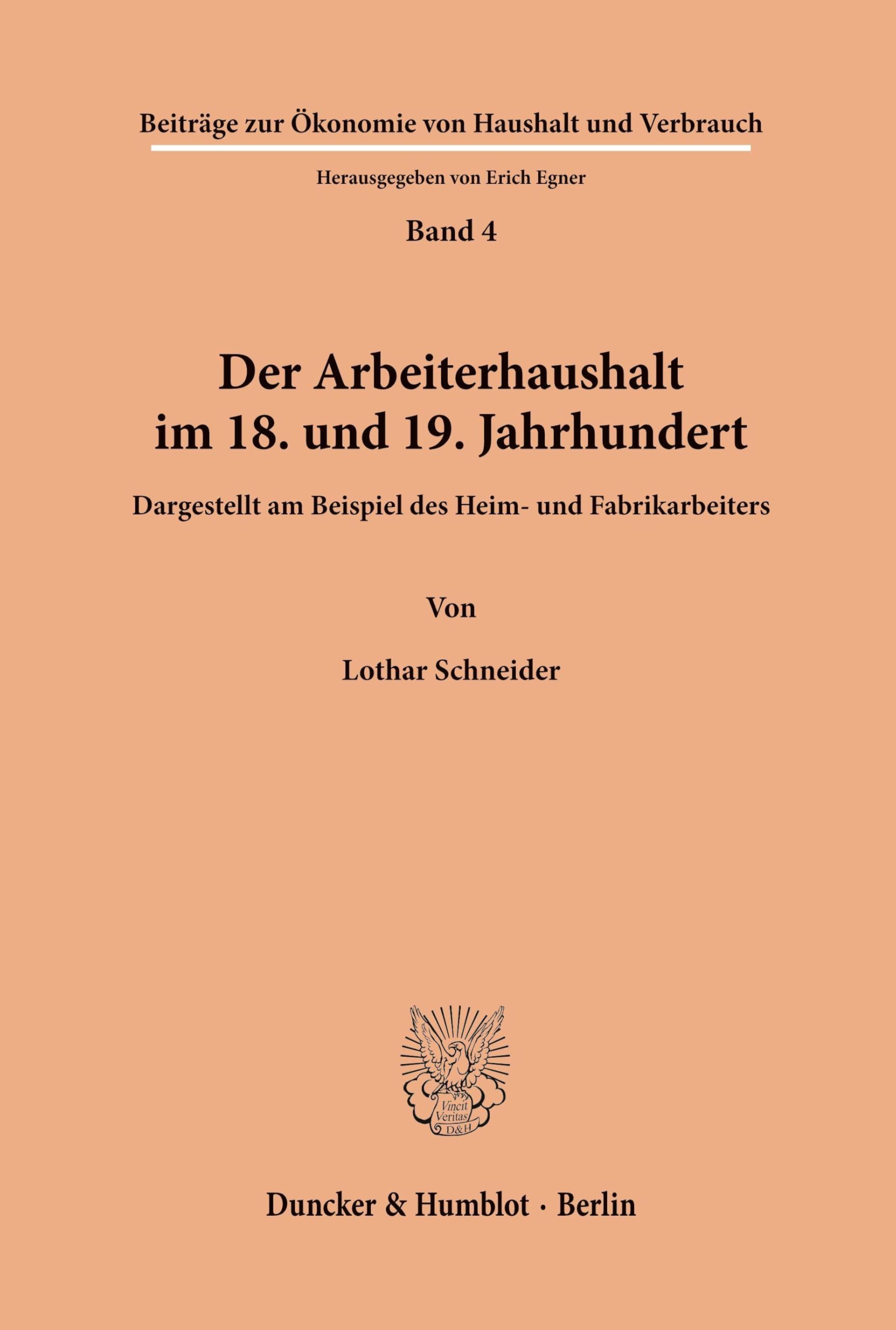 Der Arbeiterhaushalt im 18. und 19. Jahrhundert. Law