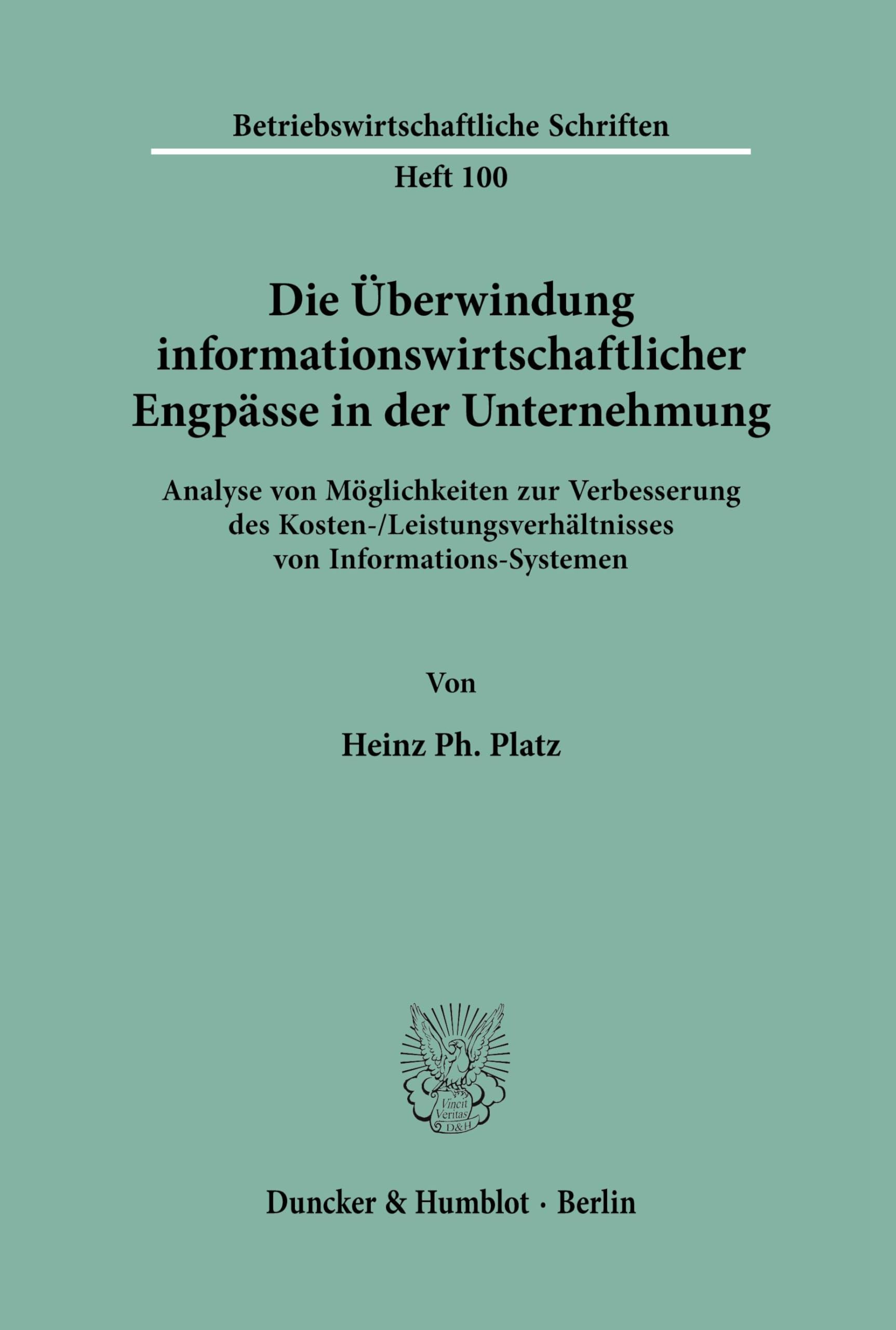 Die Überwindung informationswirtschaftlicher Engpässe in der Unternehmung. Law