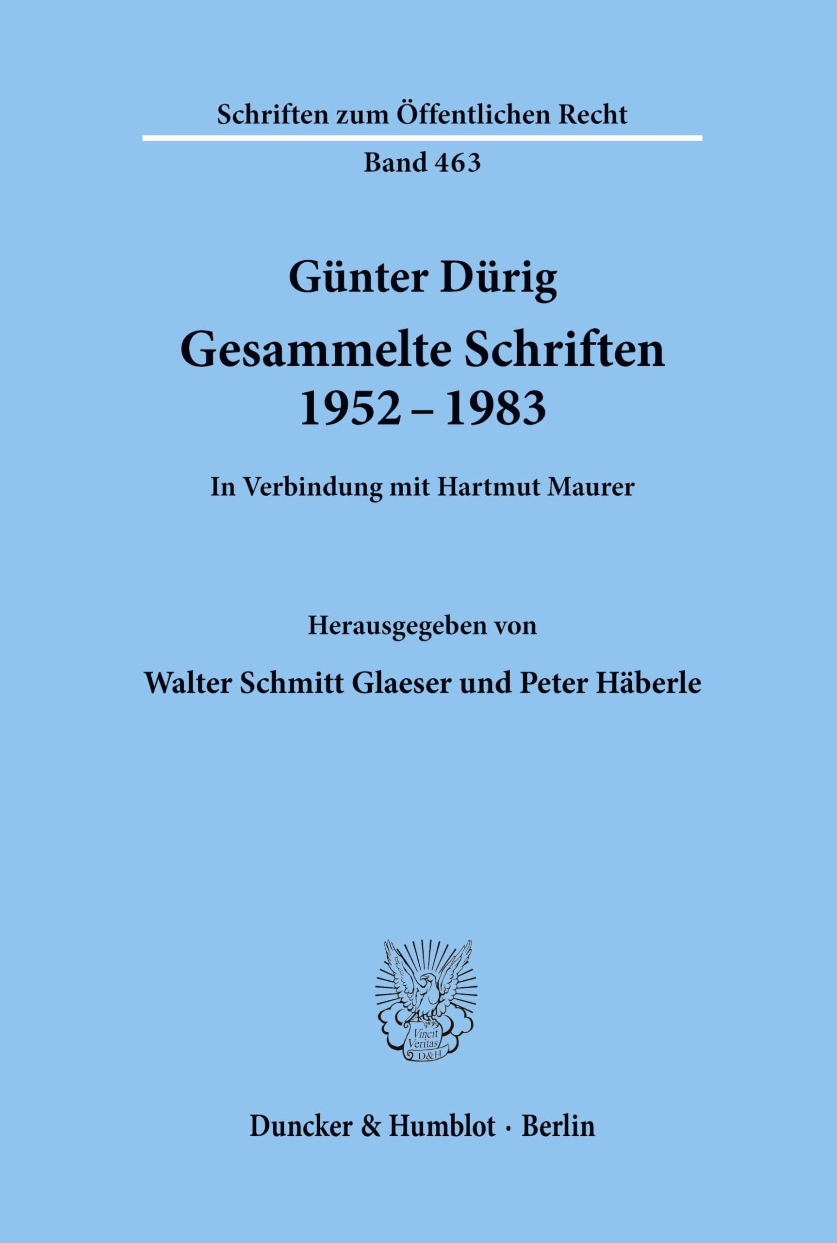 Gesammelte Schriften 1952 - 1983. Law