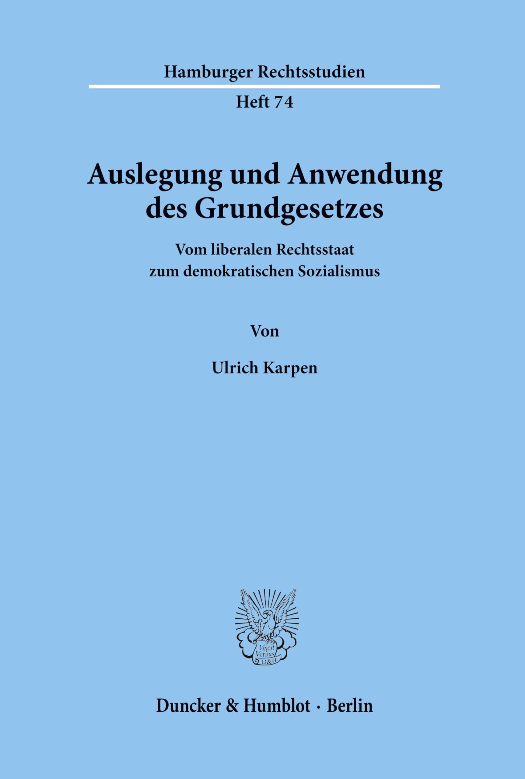 Auslegung und Anwendung des Grundgesetzes. Law
