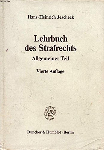 Lehrbuch des Strafrechts. Allgemeiner Teil Law