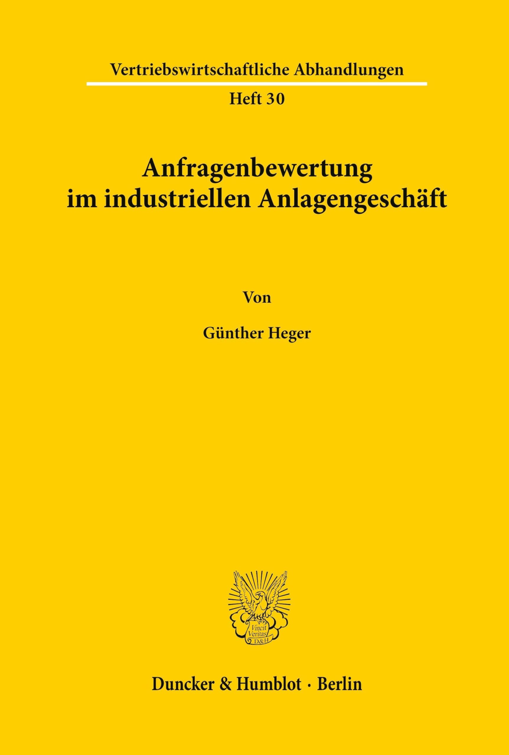 Anfragenbewertung im industriellen Anlagengeschäft. book