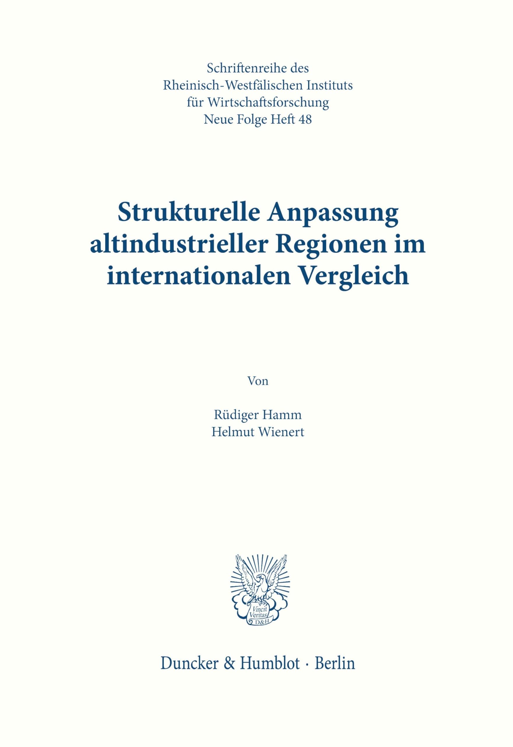 Strukturelle Anpassung altindustrieller Regionen im internationalen Vergleich. Law