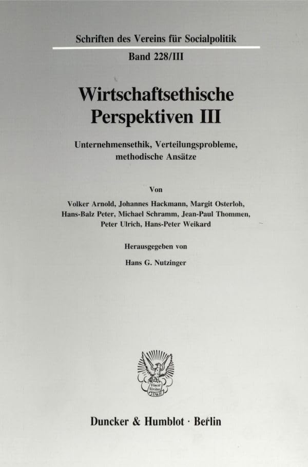 Wirtschaftsethische Perspektiven III. Law