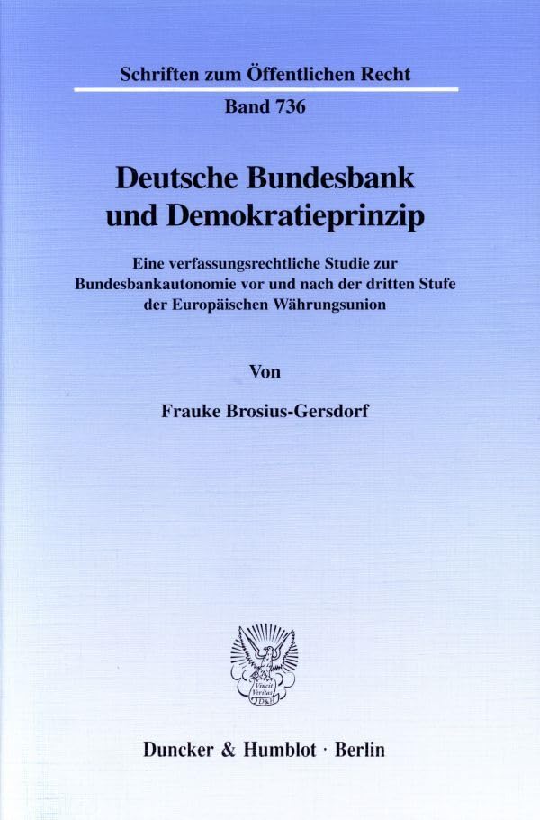Deutsche Bundesbank und Demokratieprinzip. Law