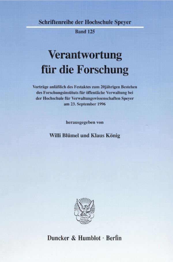 Verantwortung für die Forschung. Law