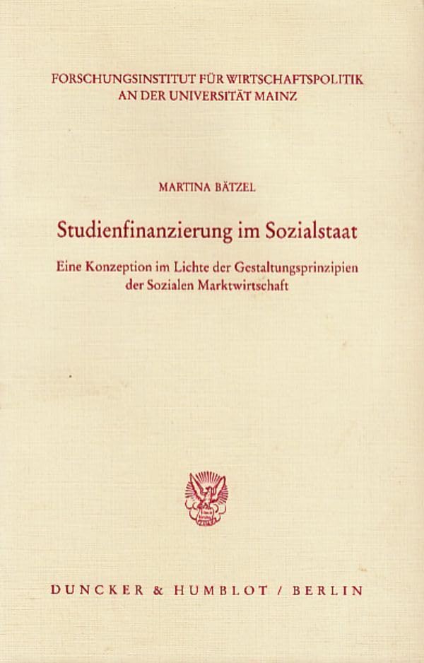 Studienfinanzierung im Sozialstaat. Law