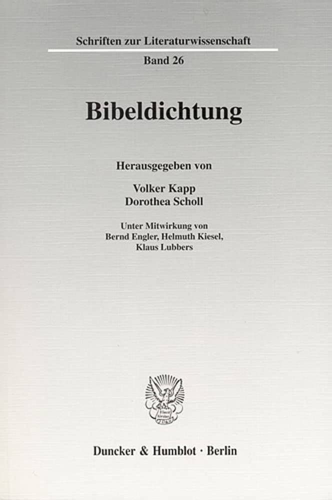 Bibeldichtung. (Schriften zur Literaturwissenschaft) Contemporary literature