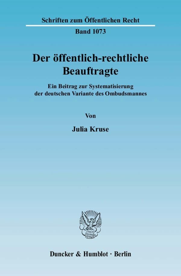 Der öffentlich-rechtliche Beauftragte. Law