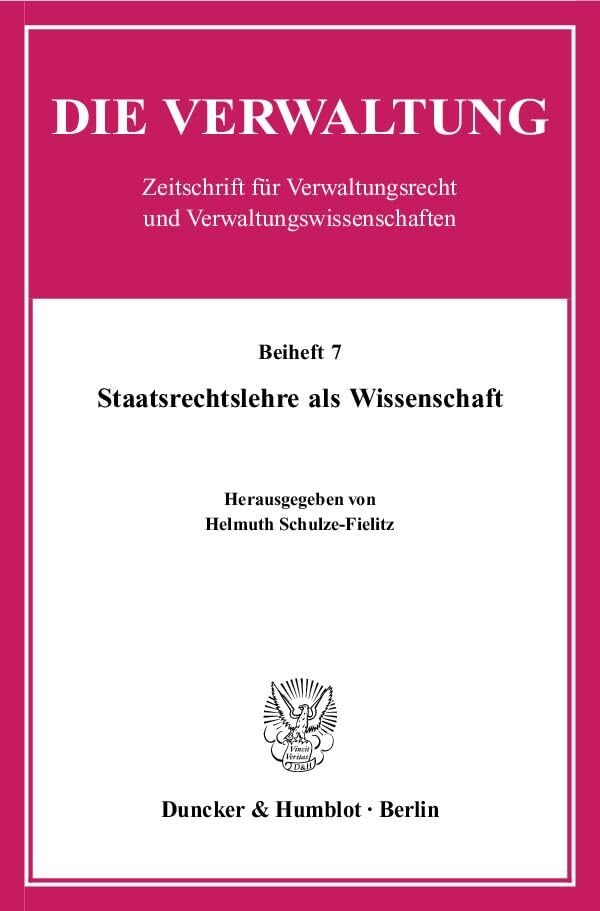 Staatsrechtslehre als Wissenschaft. Law