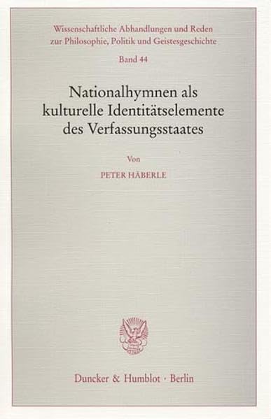 Nationalhymnen als kulturelle Identitätselemente des Verfassungsstaates book