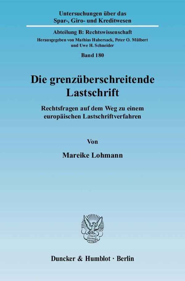 Die grenzüberschreitende Lastschrift. Law