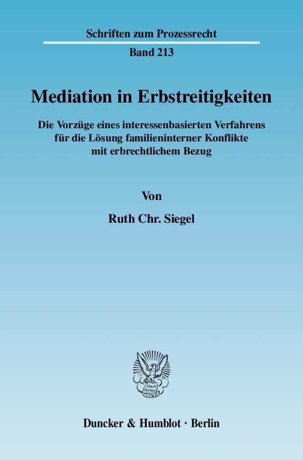 Mediation in Erbstreitigkeiten. Law