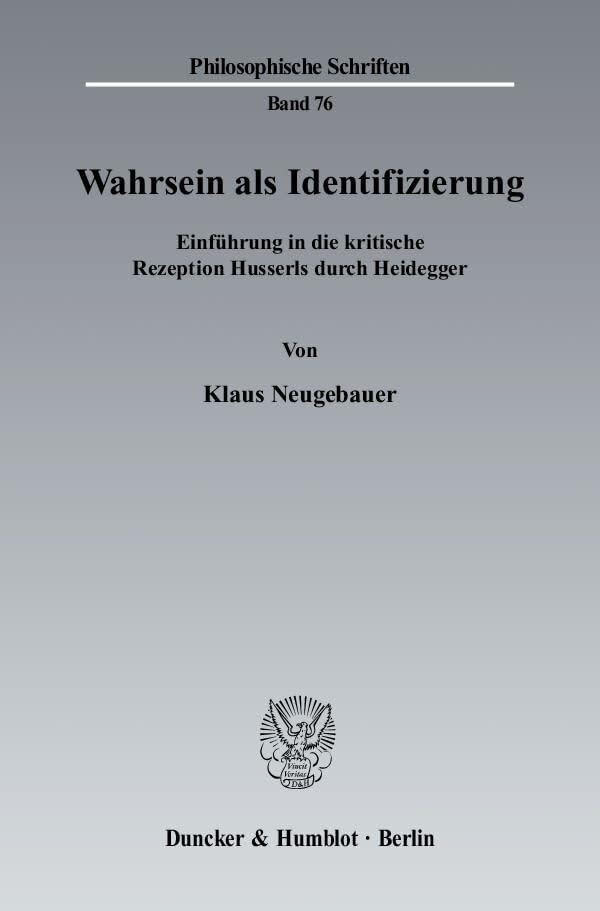 Wahrsein als Identifizierung. Philosophy