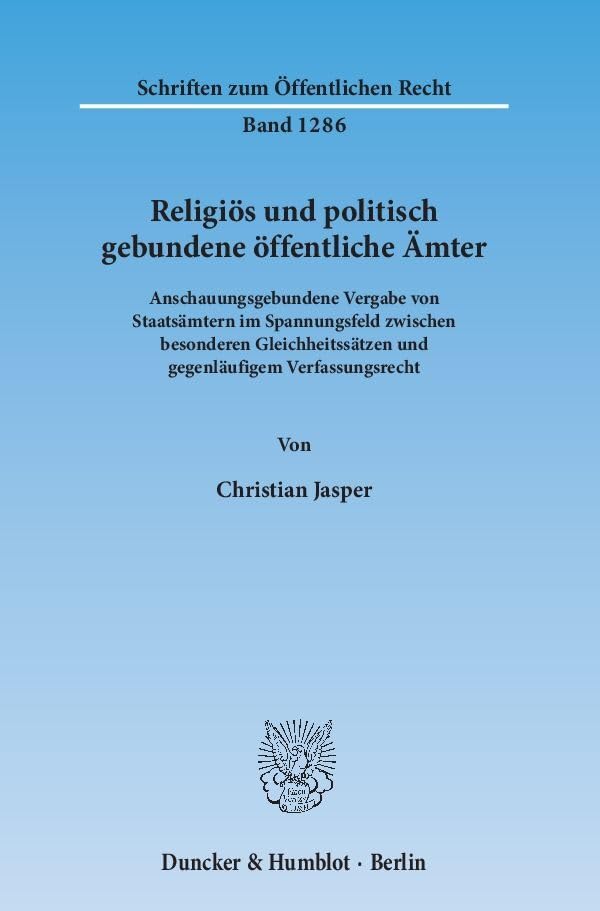 Religiös und politisch gebundene öffentliche Ämter. Law