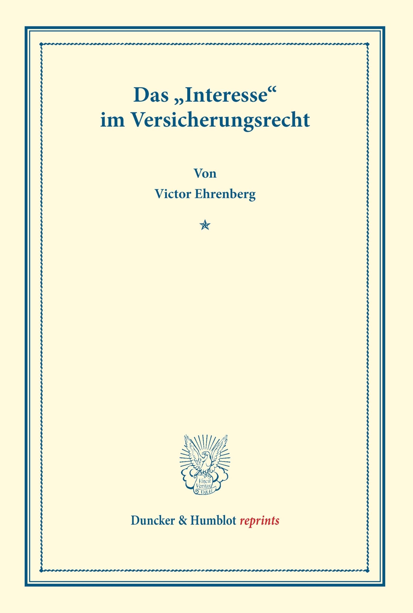 Das 'Interesse' im Versicherungsrecht Law