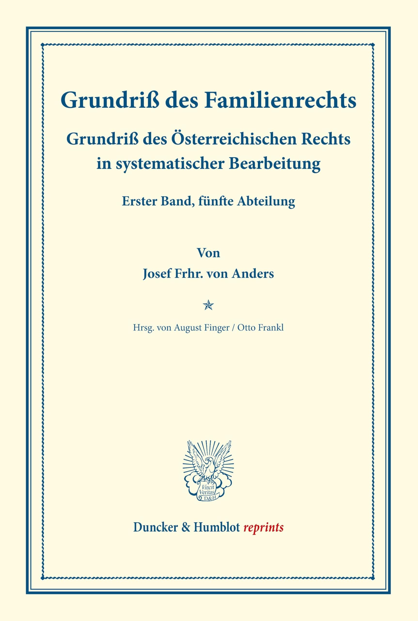 Grundriß des Familienrechts. Law