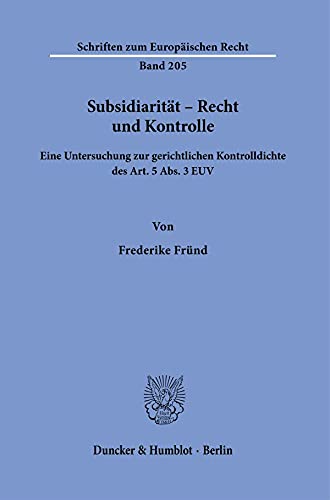 Subsidiarität – Recht und Kontrolle. Law