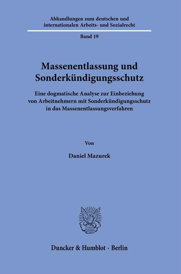 Massenentlassung und Sonderkündigungsschutz. Law