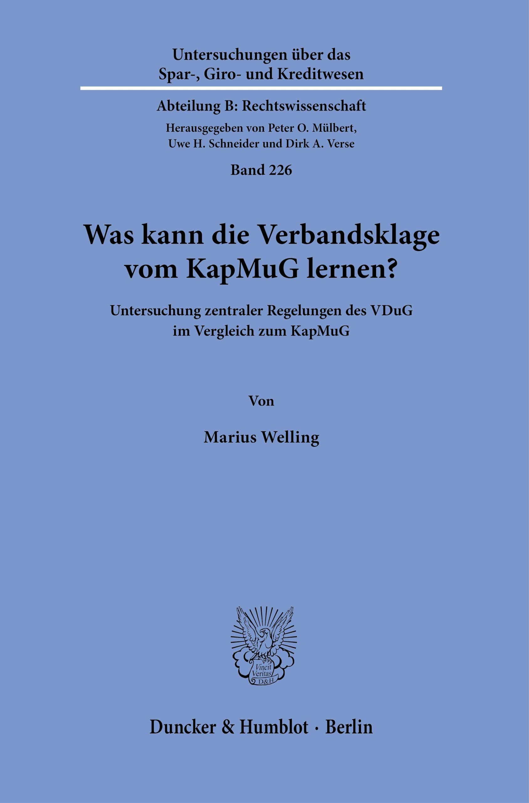 Was kann die Verbandsklage vom KapMuG lernen? Law
