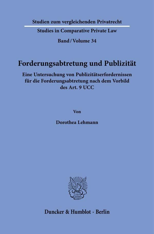 Forderungsabtretung und Publizität Law