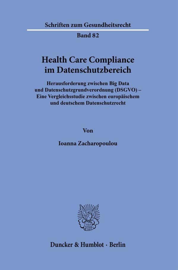Health Care Compliance im Datenschutzbereich Law