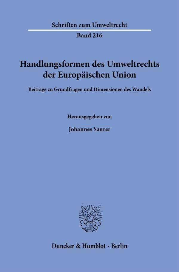 Handlungsformen des Umweltrechts der Europäischen Union Law