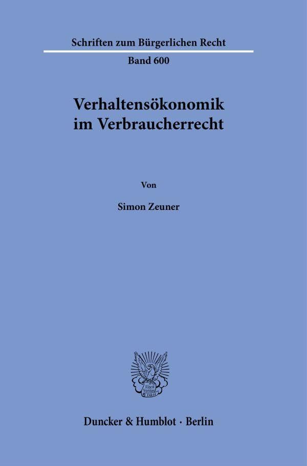 Verhaltensökonomik im Verbraucherrecht Law
