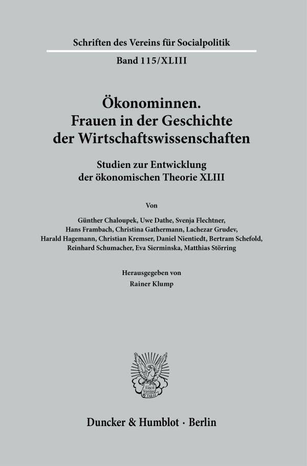 Ökonominnen. Frauen in der Geschichte der Wirtschaftswissenschaften Law