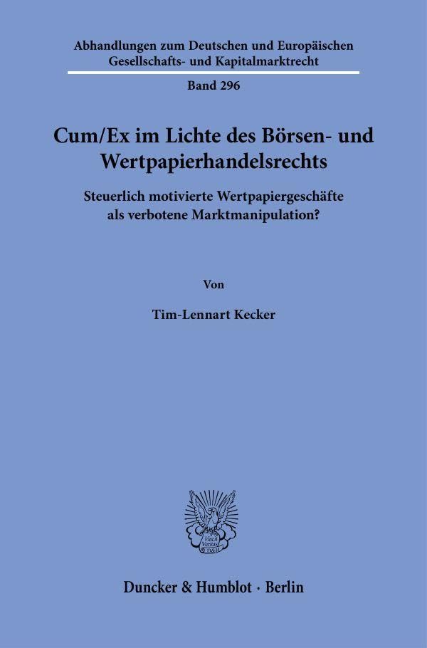 Cum-Ex im Lichte des Börsen- und Wertpapierhandelsrechts Law