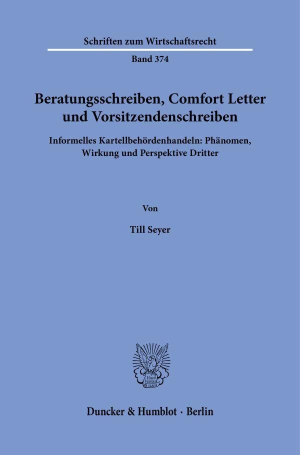Beratungsschreiben, Comfort Letter und Vorsitzendenschreiben Law
