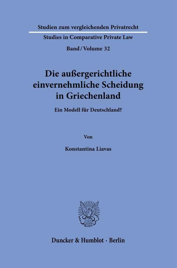 Die außergerichtliche einvernehmliche Scheidung in Griechenland Law