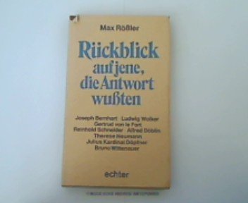 Rückblick auf jene, die Antwort wussten Books