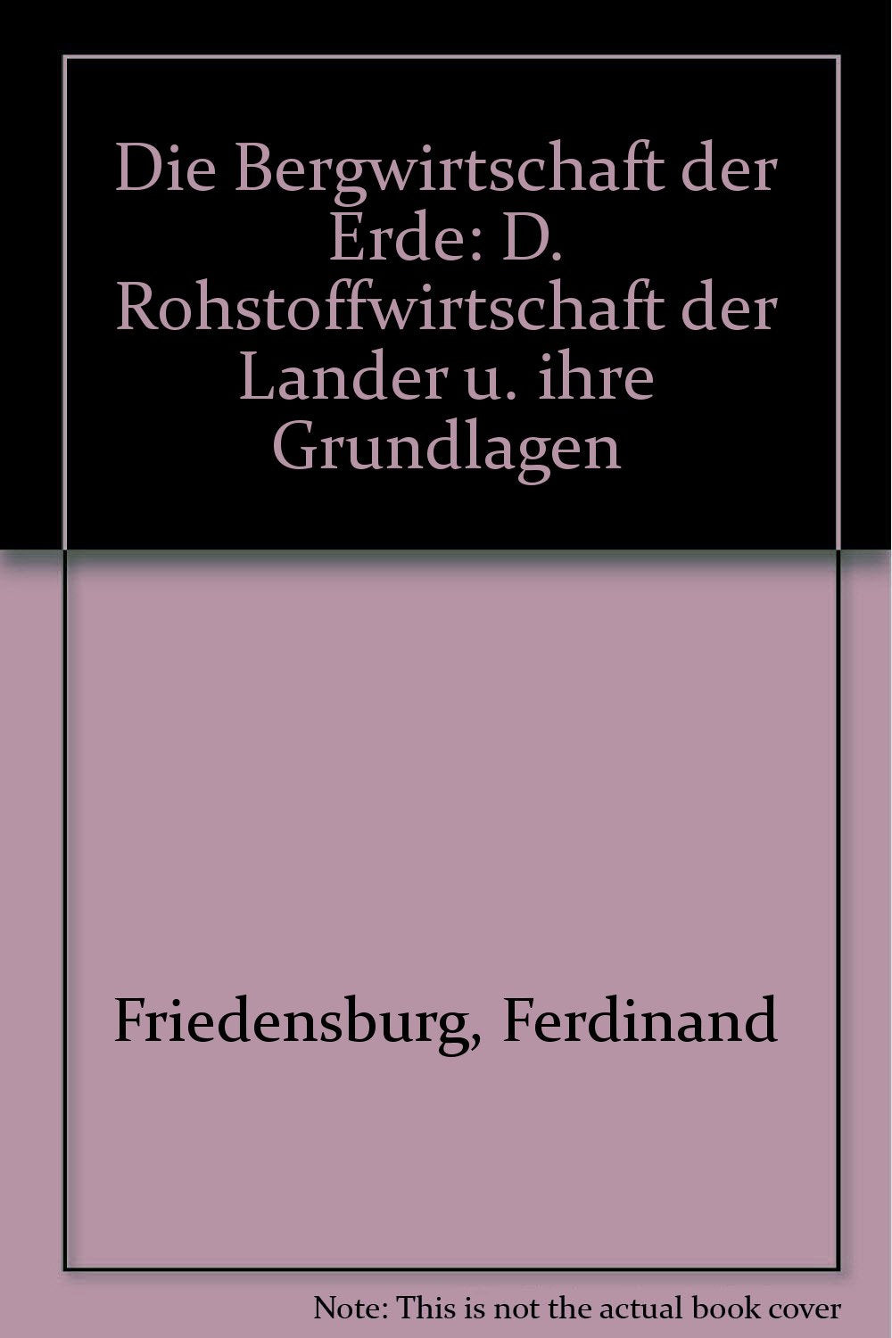 Die Bergwirtschaft der Erde. Die Rohstoffwirtschaft der Länder und ihre Grundlagen Books
